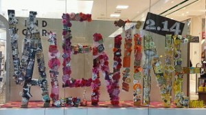 手作りっぽいバレンタインウィンドウ